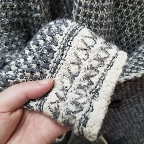 Anthropologie HWR Chunky Knit Long Cardigan Pockets Grey S - Picture 8 of 10